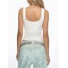 image:imageGORGLITTER Womens Glitter Rhinestone Crop Tank Top Scoop Neck Ribbed Knit Slim Tops 2026 Dressy Going Out TopWhite