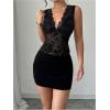 image:imageGORGLITTER Womens Lace Sheer Mesh Tops Y2K See Through Sleeveless Summer Going Out Country Concert Rave Tops TrendyBlack