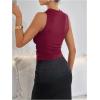 image:imageGORGLITTER Womens Lace Sleeveless Summer Tank Top Dressy Casual Draped Neck Cute Country Concert Y2K Going Out TopsBurgundy