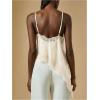 image:imageGORGLITTER Womens Lace Trim Asymmetrical Hem Cami Tops Y2k Spaghetti Strap Sexy Loose Tank Top Vacation Going Out OutfitsApricot