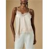 image:imageGORGLITTER Womens Lace Trim Asymmetrical Hem Cami Tops Y2k Spaghetti Strap Sexy Loose Tank Top Vacation Going Out OutfitsApricot