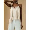 image:imageGORGLITTER Womens Lace Trim Asymmetrical Hem Cami Tops Y2k Spaghetti Strap Sexy Loose Tank Top Vacation Going Out OutfitsApricot