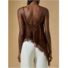 image:imageGORGLITTER Womens Lace Trim Asymmetrical Hem Cami Tops Y2k Spaghetti Strap Sexy Loose Tank Top Vacation Going Out OutfitsCoffee Brown
