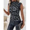 image:imageGORGLITTER Womens Leopard Animal Print Sleeveless Tank Tops Cheetah Mock Neck Going Out Tops Trendy 2025Grey