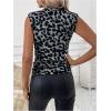 image:imageGORGLITTER Womens Leopard Animal Print Sleeveless Tank Tops Cheetah Mock Neck Going Out Tops Trendy 2025Grey