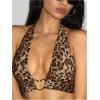 image:imageGORGLITTER Womens Leopard Crop Top Heart Ring Cheetah Animal Print Tie Backless Y2K Going Out Rave Halter TopsBrown