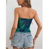 image:imageGORGLITTER Womens Mesh Asymmetrical Tube Top Strapless Going Out Gothic Y2K Bandeau TopsGreen