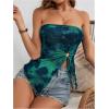 image:imageGORGLITTER Womens Mesh Asymmetrical Tube Top Strapless Going Out Gothic Y2K Bandeau TopsGreen