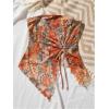 image:imageGORGLITTER Womens Mesh Asymmetrical Tube Top Strapless Going Out Gothic Y2K Bandeau TopsOrange