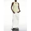 image:imageGORGLITTER Womens Mesh Halter Flowy Tank Tops Ruffle Chiffon Tie Neck Cut Out Brunch Dinner Crop Tops Going Out OutfitsLight Yellow
