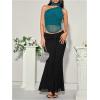 image:imageGORGLITTER Womens One Shoulder Asymmetrical Scarf Top Trendy Y2K Summer Mesh Halter Sleeveless Going Out Crop Tank TopBlue