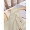 image:imageGORGLITTER Womens One Shoulder Blazer Vest Tops Sleeveless Metal Button Up Business Casual Work Suit Top Dressy TrendyApricot
