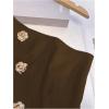 image:imageGORGLITTER Womens One Shoulder Blazer Vest Tops Sleeveless Metal Button Up Business Casual Work Suit Top Dressy TrendyCoffee Brown