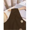 image:imageGORGLITTER Womens One Shoulder Blazer Vest Tops Sleeveless Metal Button Up Business Casual Work Suit Top Dressy TrendyCoffee Brown