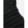 image:imageGORGLITTER Womens One Shoulder Bodysuit Metal Decor Ruched Asymmetrical Neck Sleeveless Leotard ClubwearBlack