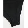 image:imageGORGLITTER Womens One Shoulder Bodysuit Metal Decor Ruched Asymmetrical Neck Sleeveless Leotard ClubwearBlack