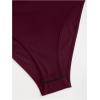 image:imageGORGLITTER Womens One Shoulder Bodysuit Metal Decor Ruched Asymmetrical Neck Sleeveless Leotard ClubwearBurgundy