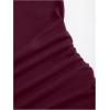 image:imageGORGLITTER Womens One Shoulder Bodysuit Metal Decor Ruched Asymmetrical Neck Sleeveless Leotard ClubwearBurgundy