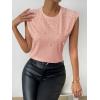 image:imageGORGLITTER Womens Pearl Beaded Top Blouses Casual Dressy Sleeveless Shoulder Pad Tee TShirt Going Out OutfitsPink