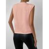 image:imageGORGLITTER Womens Pearl Beaded Top Blouses Casual Dressy Sleeveless Shoulder Pad Tee TShirt Going Out OutfitsPink