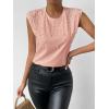 image:imageGORGLITTER Womens Pearl Beaded Top Blouses Casual Dressy Sleeveless Shoulder Pad Tee TShirt Going Out OutfitsPink
