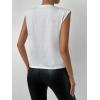image:imageGORGLITTER Womens Pearl Beaded Top Blouses Casual Dressy Sleeveless Shoulder Pad Tee TShirt Going Out OutfitsSolid White