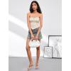 image:imageGORGLITTER Womens Pearl Tube Tops Strapless Beaded Seashell Tops Dressy Summer Ruffle Asymmetrical Knit Crop Top TrendyBeige