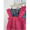 image:imageGORGLITTER Womens Plaid Babydoll Tops Gingham Layered Ruffle Cami Top Frill Trim Tank Tops Coquette ShirtsHot Pink