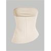 image:imageGORGLITTER Womens Pleated Strapless Tube Top Asymmetrical Hem Ruched Bandeau Shirts Going Out TopsApricot