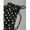 image:imageGORGLITTER Womens Polka Dots Boat Neck Tank Top Ruffle Tie Shoulder Smocked Going Out Y2k Vest TopsBlack