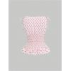 image:imageGORGLITTER Womens Polka Dots Boat Neck Tank Top Ruffle Tie Shoulder Smocked Going Out Y2k Vest TopsPink