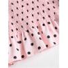 image:imageGORGLITTER Womens Polka Dots Boat Neck Tank Top Ruffle Tie Shoulder Smocked Going Out Y2k Vest TopsPink