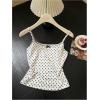 image:imageGORGLITTER Womens Polka Dots Tops Coquette Lace Trim Scoop Neck Cropped Camisole Y2k Going Out Cami TopsBlack and White