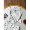 image:imageGORGLITTER Womens Polka Dots Tops Coquette Lace Trim Scoop Neck Cropped Camisole Y2k Going Out Cami TopsBlack and White