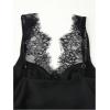 image:imageGORGLITTER Womens Satin Deep V Tank Tops Y2K Lace Trim Sleeveless Plunging Date Night CamisoleBlack