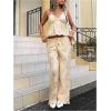 image:imageGORGLITTER Womens Sequin Halter Top Y2k Sparkly V Neck Backless Peplum Camisole Going Out Tops Concert Party OutfitsApricot