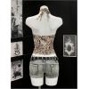 image:imageGORGLITTER Womens Sexy Lace Halter Tops Y2k Animal Print Tie Backless Going Out Crop Tank TopBrown