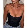 image:imageGORGLITTER Womens Sexy Mesh Corset Top Lace Up Y2k Strapless Tube Top Going Out Club Date Night Bustier TopsBlack