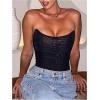 image:imageGORGLITTER Womens Sexy Mesh Corset Top Lace Up Y2k Strapless Tube Top Going Out Club Date Night Bustier TopsBlack