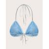 image:imageGORGLITTER Womens Sexy Rave Sequin Fuzzy Bra Top Lace Up Halter Backless Sleeveless Crop Cami TopLight Blue