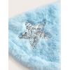 image:imageGORGLITTER Womens Sexy Rave Sequin Fuzzy Bra Top Lace Up Halter Backless Sleeveless Crop Cami TopLight Blue