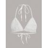 image:imageGORGLITTER Womens Sexy Rave Sequin Fuzzy Bra Top Lace Up Halter Backless Sleeveless Crop Cami TopWhite