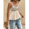 image:imageGORGLITTER Womens Sleeveless Baby Doll Peplum Top Trendy Dressy Boho Cute Summer Boho Backless Going Out TopsApricot