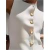 image:imageGORGLITTER Womens Sleeveless Knit Sweater Vest Top Tredny Dressy Button Up Business Casual Cardigan Vest Going Out TopWhite