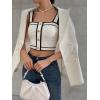 image:imageGORGLITTER Womens Sleeveless Knit Tops Dressy Summer Vacation Going Out Outfits Square Neck Button Front Crop Tank TopWhite