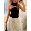 image:imageGORGLITTER Womens Sleeveless Mock Neck Tops Metal Twist Front Cut Out Halter Date Night Club Tank TopBlack