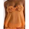 image:imageGORGLITTER Womens Sparkling Sequins Peplum Tube Top Glitter Smocked Strapless Sheer Bandeau Party Going Out TopOrange