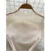 image:imageGORGLITTER Womens Sparkly Sequins Mesh Sheer T Shirt Long Sleeve Mock Neck Slim TopsApricot