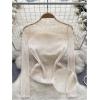 image:imageGORGLITTER Womens Sparkly Sequins Mesh Sheer T Shirt Long Sleeve Mock Neck Slim TopsApricot