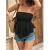 image:imageGORGLITTER Womens Strapless Asymmetrical Tube Peplum Tops Trendy Dressy Backless Cute Casual Summer Beach Bandeau TopsBlack